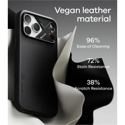 AULUMU A17 Vegan Leather Case for iPhone 17 Pro Max - Black